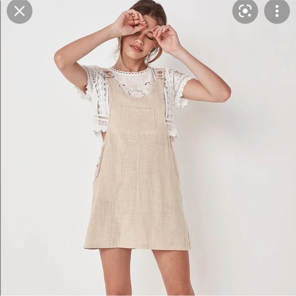 Spell Dresses & Skirts - Spell Della Pinafore Cream Mini Dress size Small